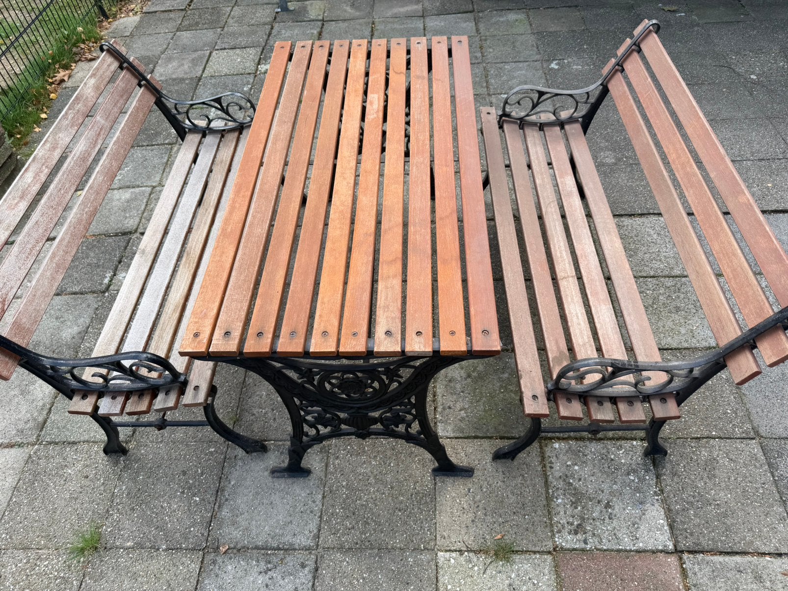 Antiek of vintage tuinset gietijzer, Ophalen, Gebruikt, Tuinset
