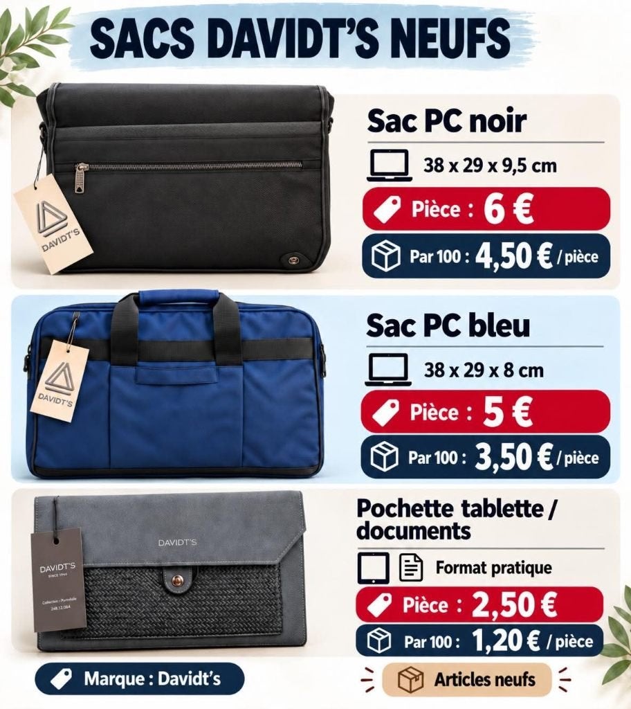Sacoches d'ordinateur portable et pochette tabletteDavidt's, Computers en Software, Ophalen, 15 inch, Handvat, Nieuw