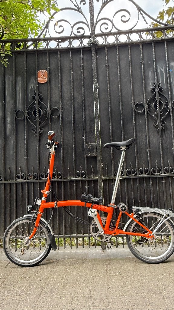 Brompton H6R Orange Hub Dynamo bagagerek | ABUS, Fietsen en Brommers, Ophalen, Brompton, Velgrem, 14 tot 16 inch