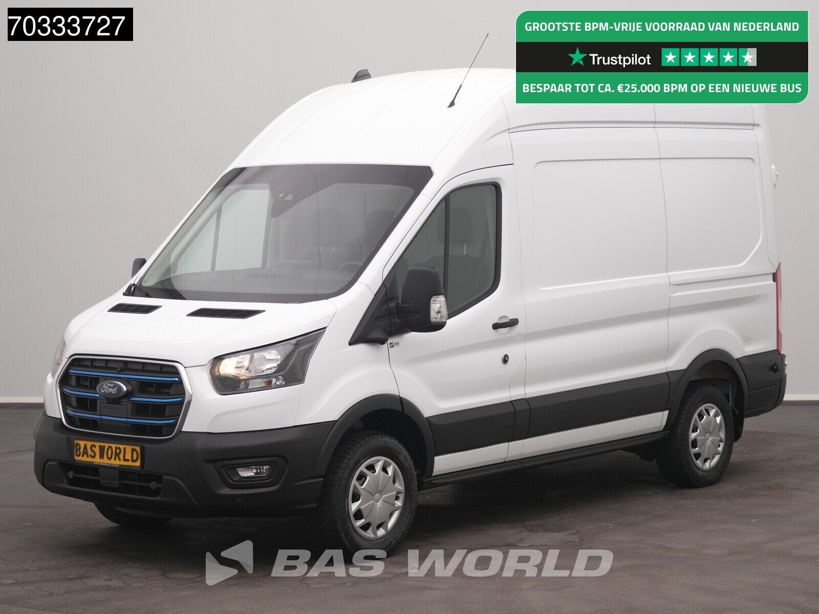 Ford e-Transit 184pk Elektrisch 68kWh 317km WLTP L2H3 Hoog D, Autos, Camionnettes & Utilitaires, 135 kW, Entreprise, 3 places