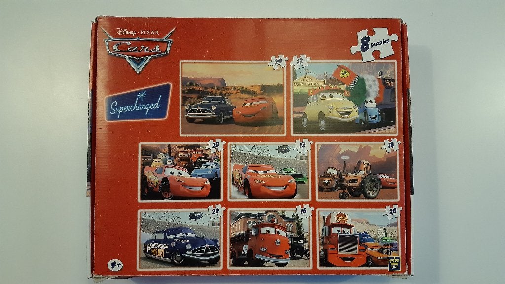 8 puzzels Disney Cars, Kinderen en Baby's, Ophalen, 10 tot 50 stukjes, Gebruikt, 4 tot 6 jaar