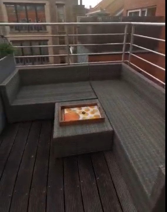 tuinmeubel lounge set met kussens, Ophalen, Zo goed als nieuw, Rotan, 5 zitplaatsen