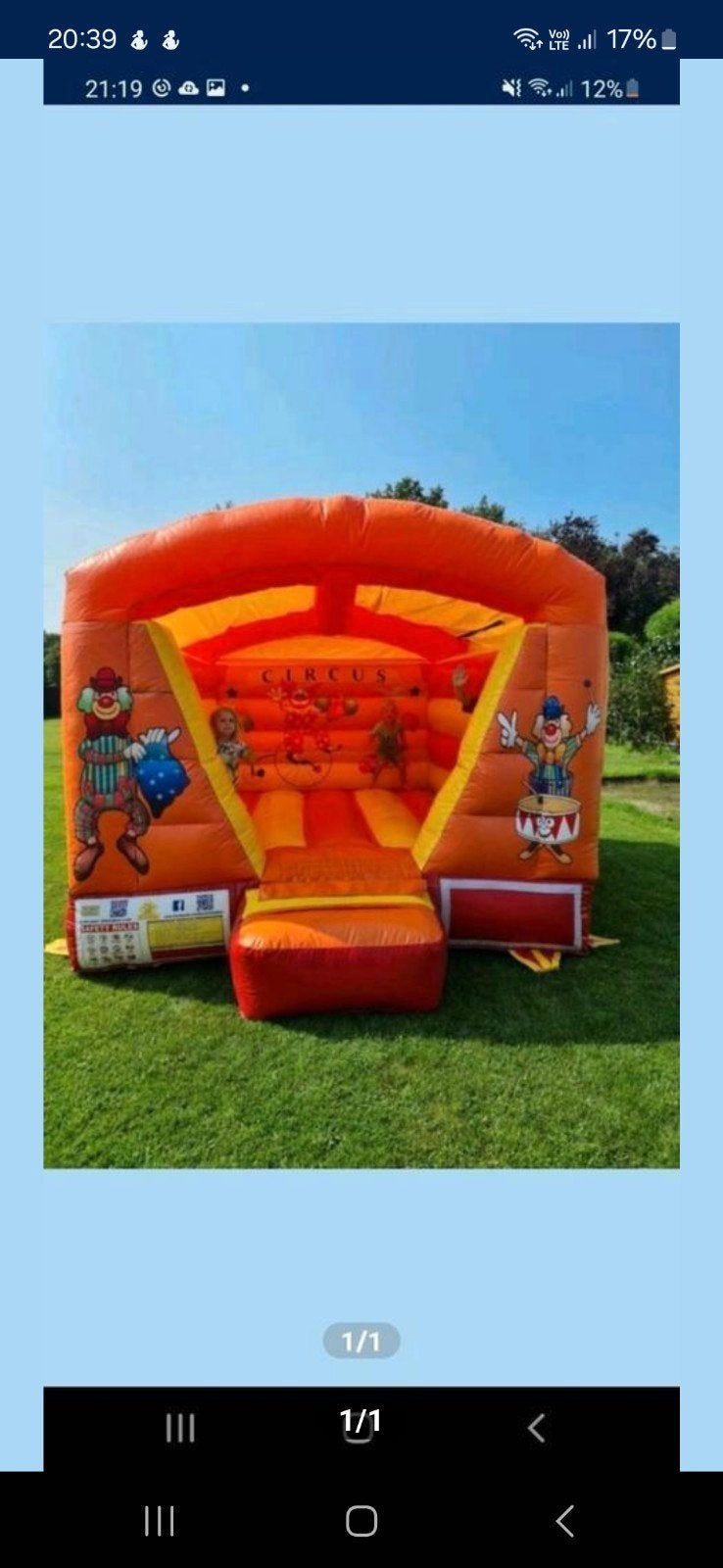 springkasteel circus te HUUR, Ophalen, Zo goed als nieuw
