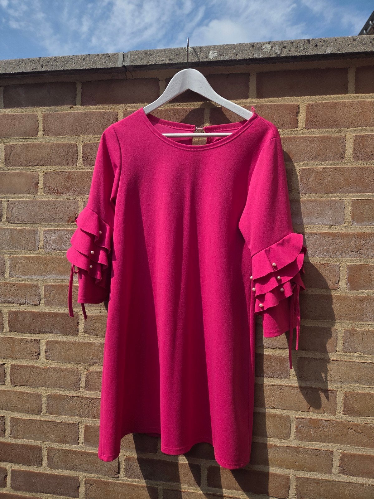 Sexy roze jurk maat TU met pareltjes, Kleding | Dames, Made in Italy, Maat 42/44 (L), Nieuw, Ophalen of Verzenden