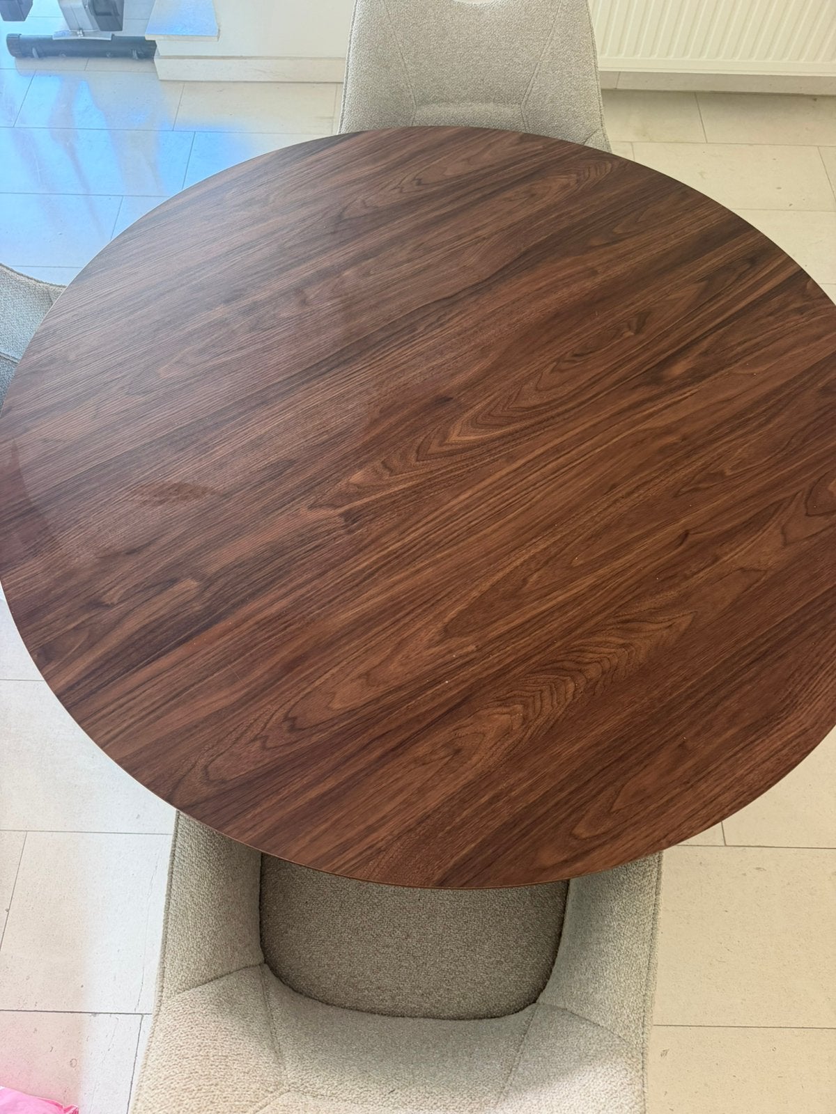 Ronde eettafel japandi stijl, Huis en Inrichting, Ophalen, Zo goed als nieuw, Vier personen, Rond