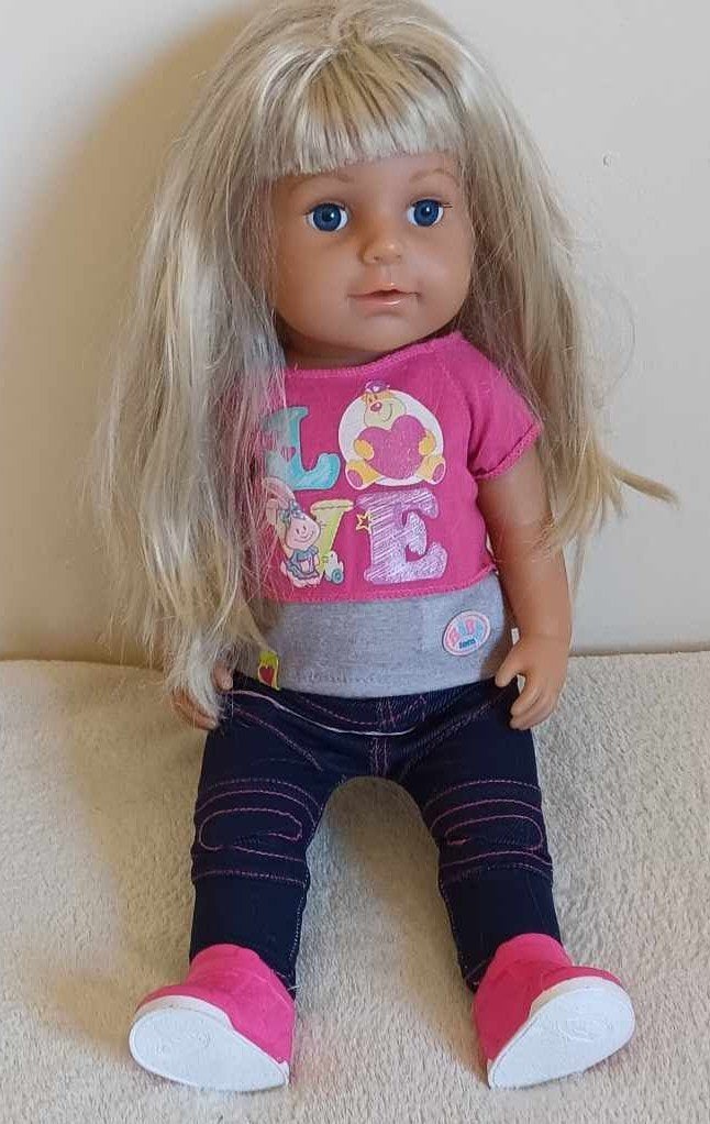 Babyborn grote zus lang blond haar, Kinderen en Baby's, Ophalen, Gebruikt
