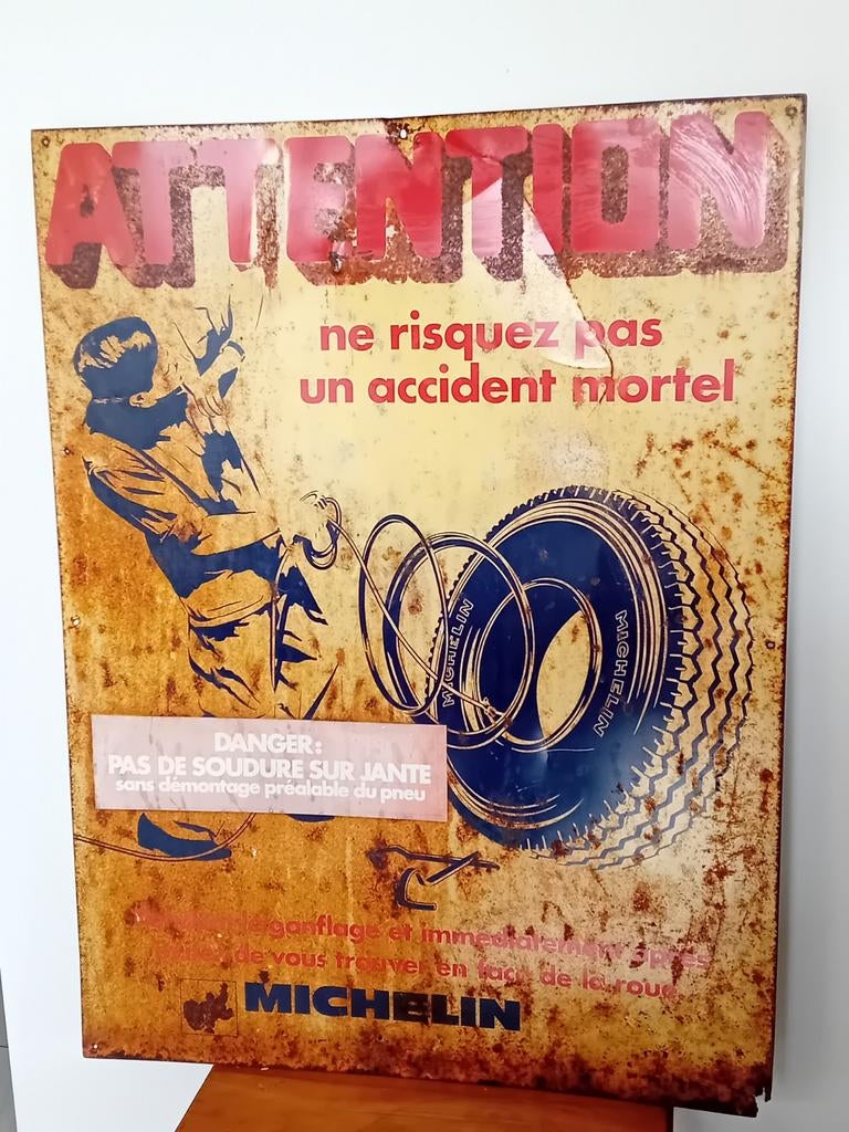 Vintage reclamebord Michelin, Verzamelen, Ophalen of Verzenden, Reclamebord