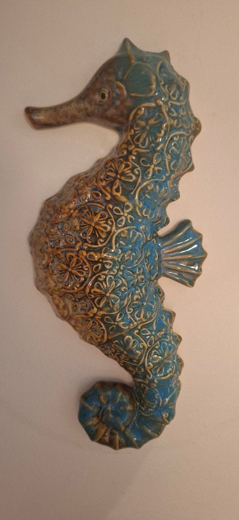Keramisch zeepaardje - Bleu Mediterranéé - Frankrijk, Antiek en Kunst, Ophalen of Verzenden