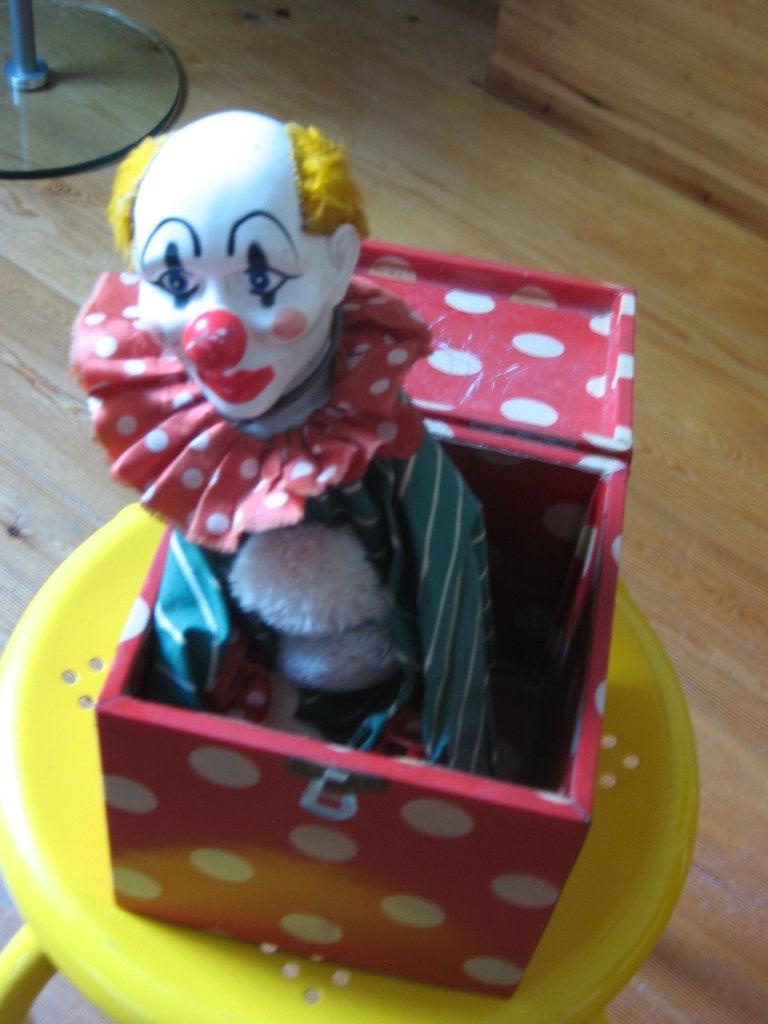 Coffret surprise Vintage 60' avec un clown, Enlèvement ou Envoi, Utilisé, Autres types