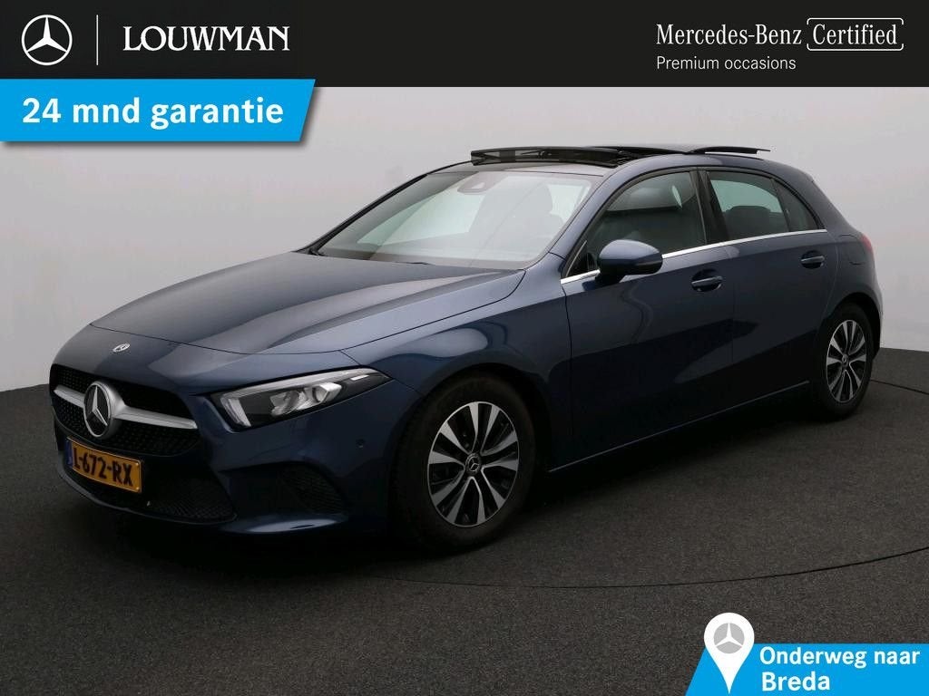 Mercedes-Benz A 180 Business Solution Panorama Schuif-Kantel, Auto's, Mercedes-Benz, Blauw, Lederen bekleding, A-Klasse, Zwart