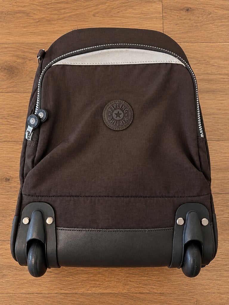 Kipling Donkerbruine Trolley Rugzak / Boekentas, Ophalen of Verzenden, Gebruikt, Bruin