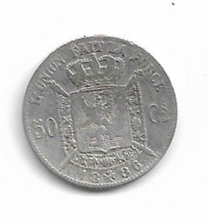 België: 50 cent 1886 FR - zilver = morin 184, Verzenden, Zilver, Losse munt, Zilver