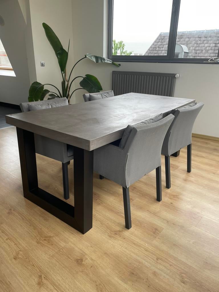 Tafel - betonlook, Huis en Inrichting, Tafels | Eettafels, Ophalen, Zo goed als nieuw
