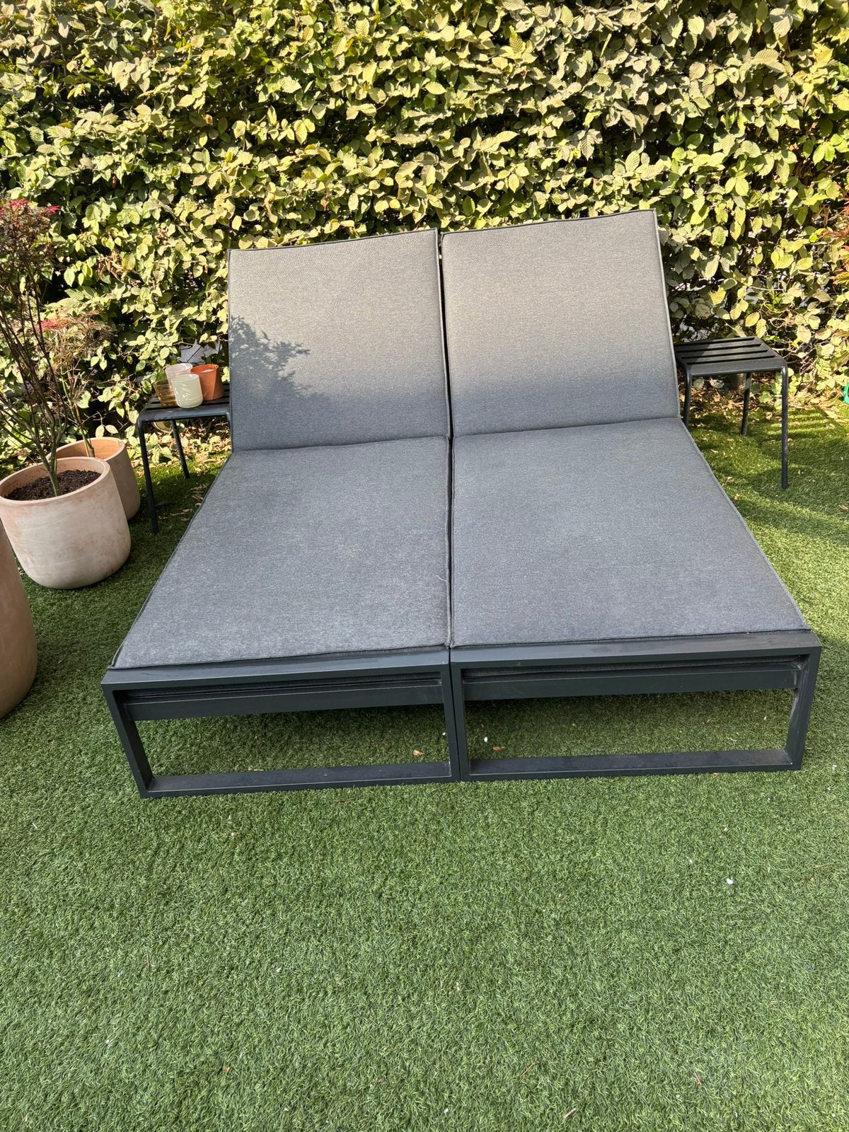 Jysk vonge 2 ligbedden, Jardin & Terrasse, Enlèvement, Comme neuf, Aluminium