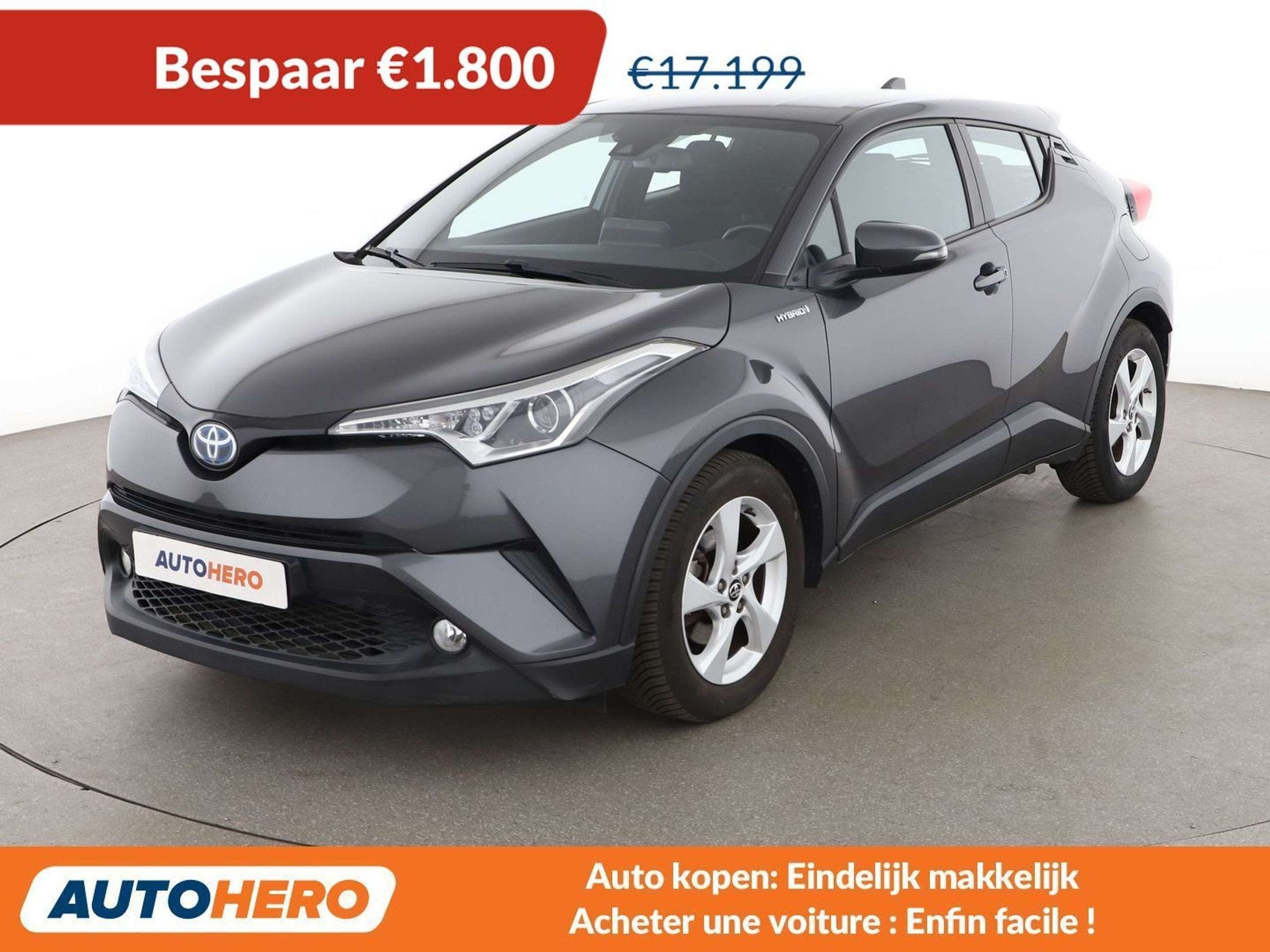Toyota C-HR 1.8 Hybrid Flow (bj 2016, automaat), Auto's, Toyota, Gebruikt, Zwart, Adaptive Cruise Control, 86 g/km