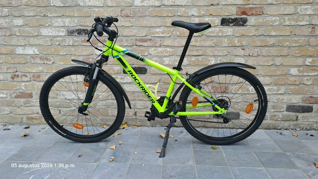 Rockrider 24" mountainbike ST500 fluogeel, Fietsen en Brommers, Ophalen, Velgrem, Versnellingen, Rockrider (Decathlon)