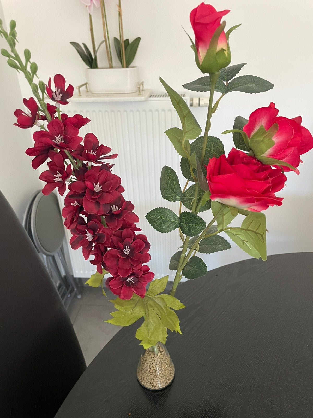 Kustbloem met vaas, Maison & Meubles, Accessoires pour la Maison | Plantes & Fleurs artificielles, Intérieur, Plastique, Rouge