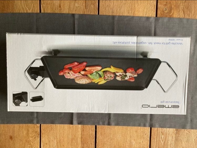 Elektrische TeppanYaki plaat 25 X 48 cm , 1.800 Watt, Electroménager, Plaques de gril, Enlèvement, Comme neuf, Gril de table