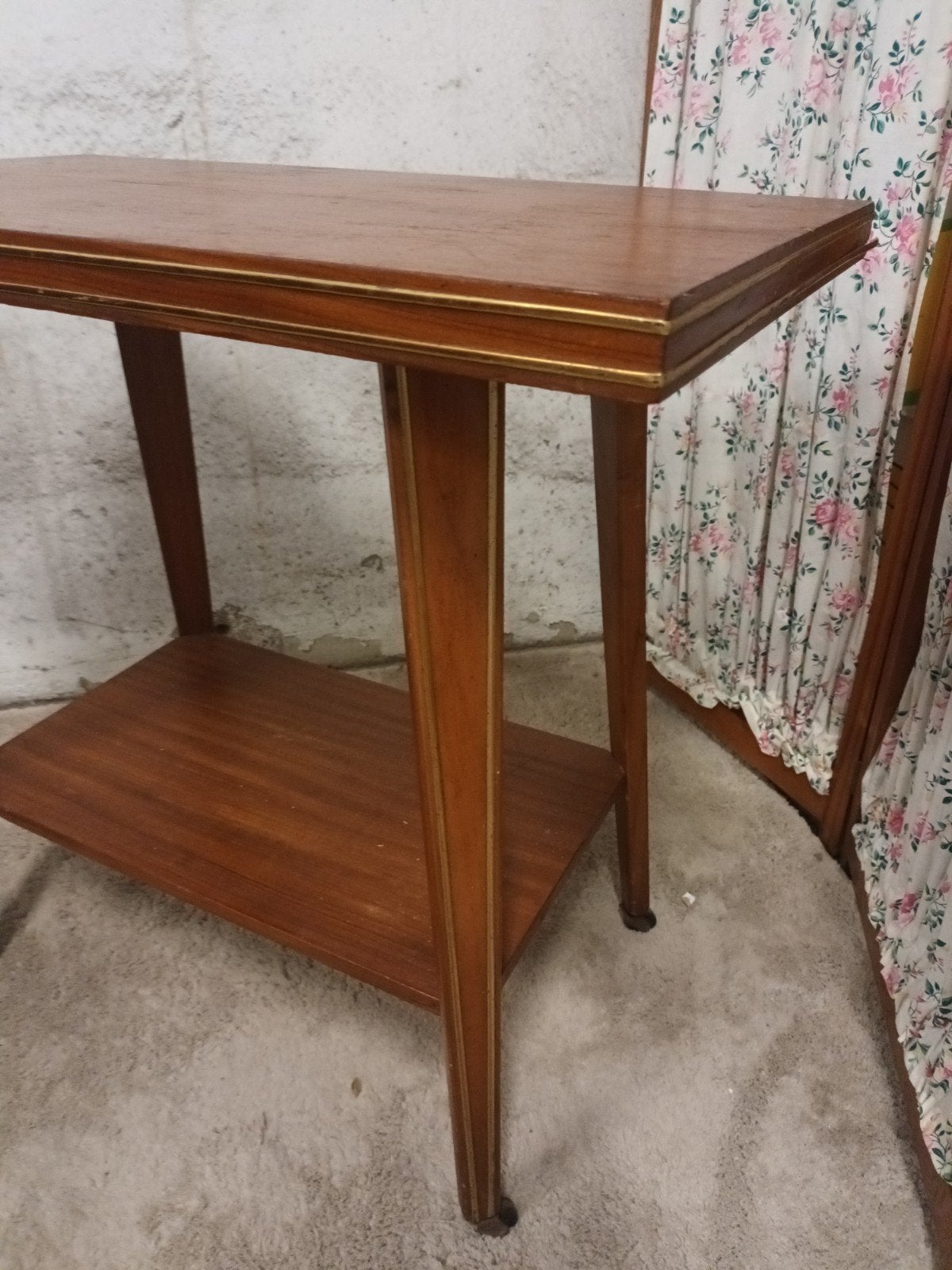 Vintage Mid-Century Bijzettafel / Plantentafel op Wieltjes (, Antiek en Kunst, Ophalen