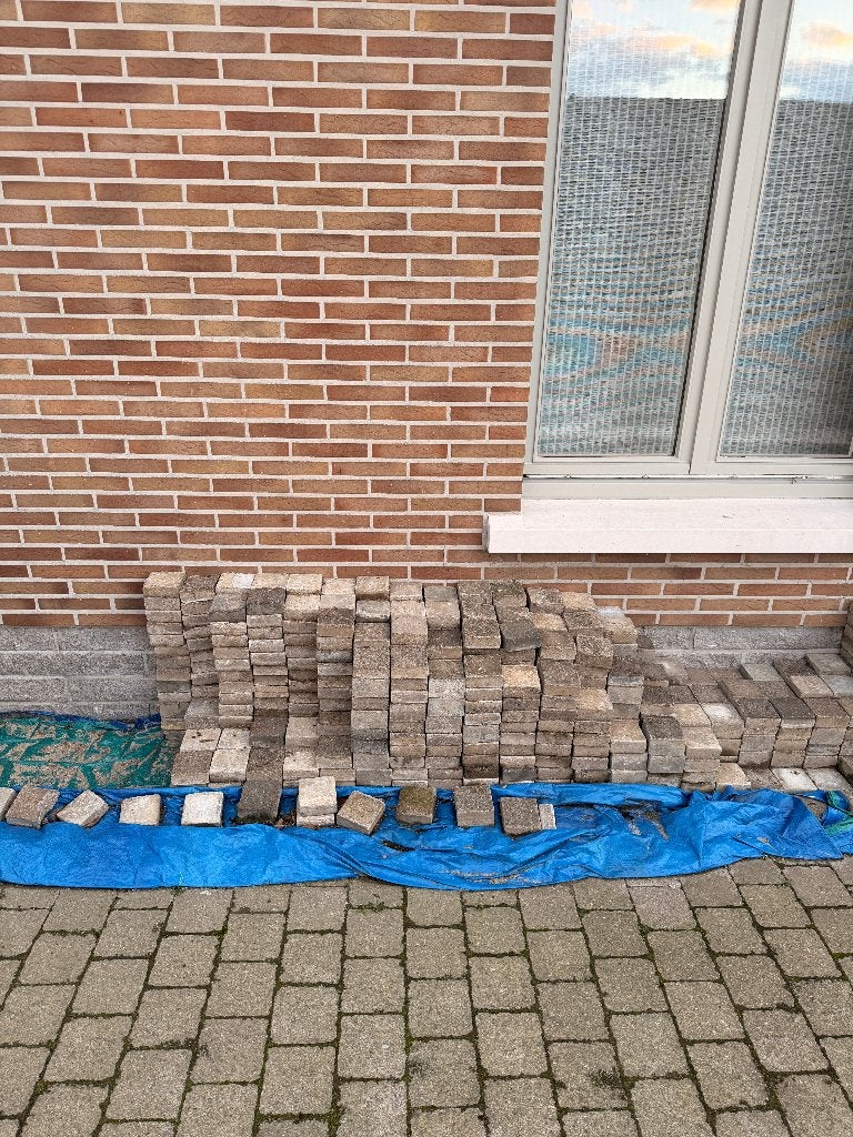 Gratis klinkers (10x10x4), Tuin en Terras, Ophalen, Overige materialen, Gebruikt, Klinkers