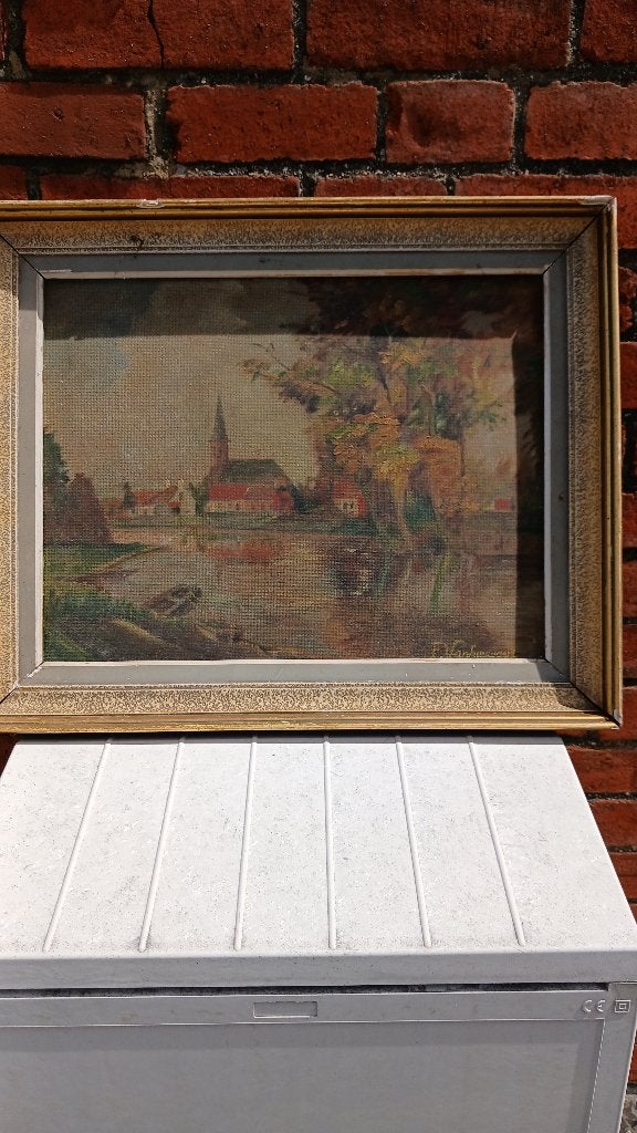 Peinture, Enlèvement, Signé, Paysage