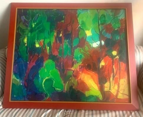 Abstraherend Bosgezicht - Willem Janssen (geb. 1950), Ophalen