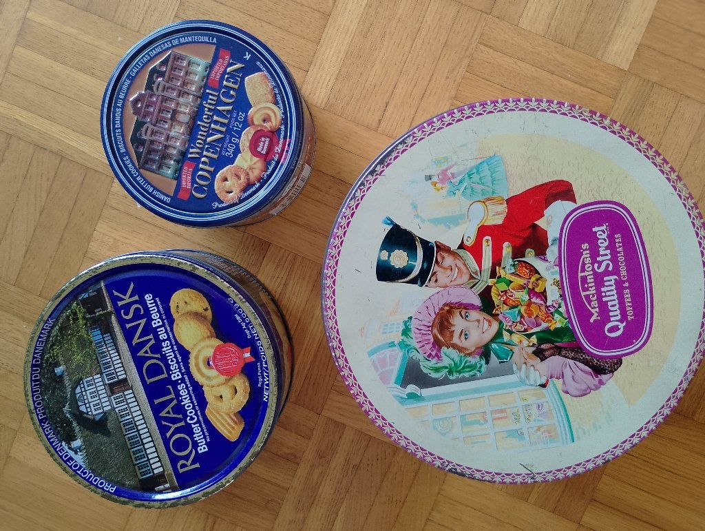 metalen opbergdozen, retro modellen, Ophalen, Vintage, Meerkleurig, Zo goed als nieuw