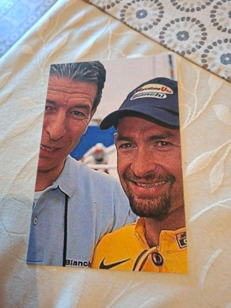 Foto (Repro) Marco Pantani - Felice Gimondi, Ophalen of Verzenden, Zo goed als nieuw, Poster, Plaatje of Sticker