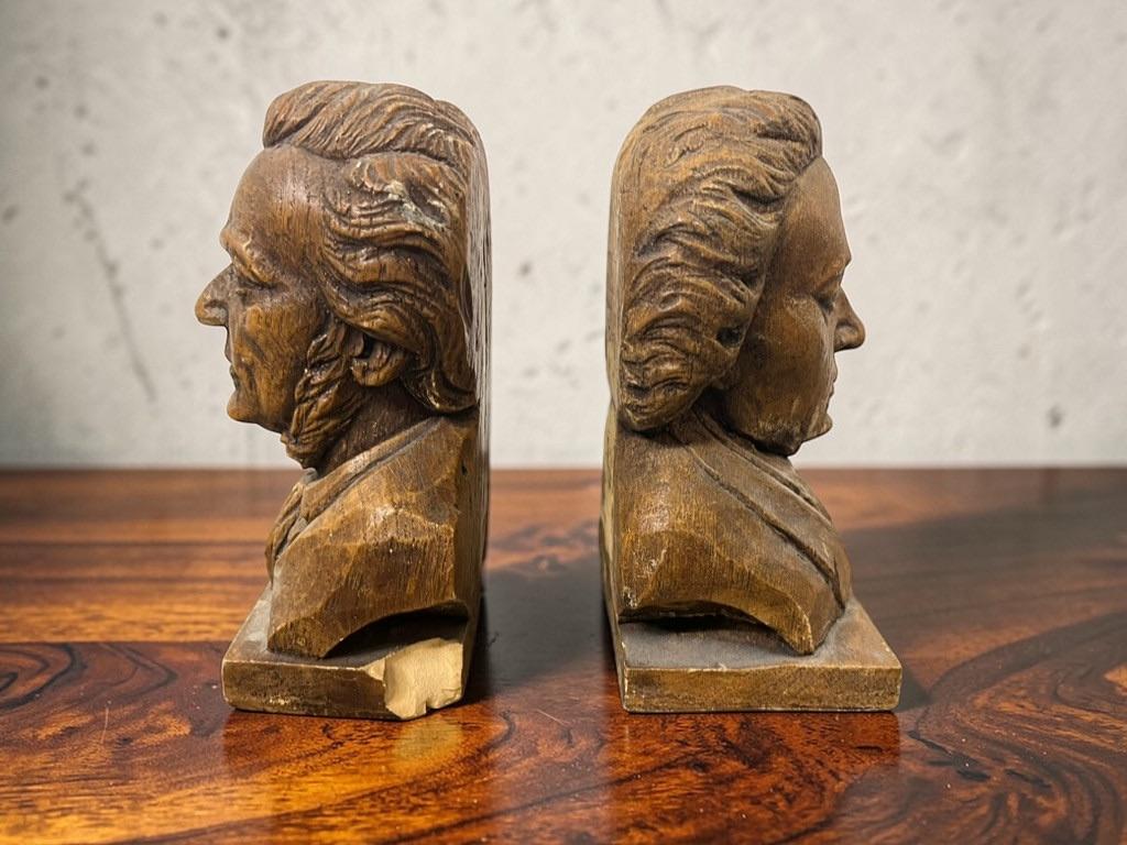 Set van 2 vintage bustes / boekensteunen : Chopin vs Wagner, Ophalen