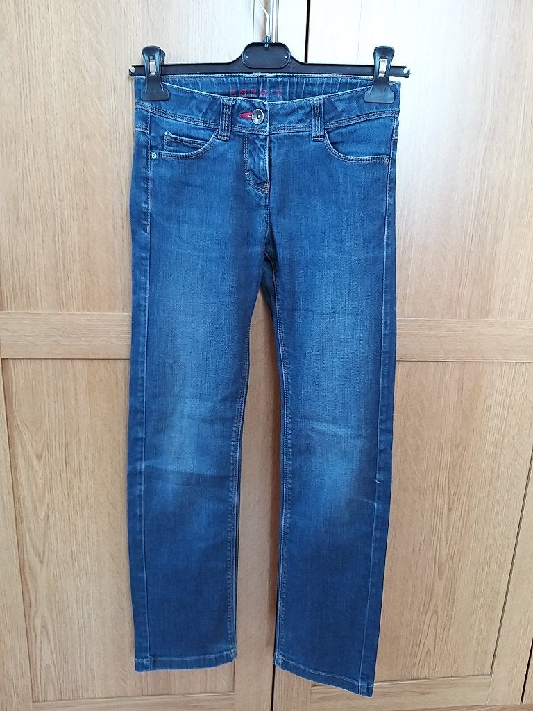 Esprit Jeans denim 14 jaar marineblauw verstelbaar elastiek, Broek, Gebruikt, Meisje, Ophalen of Verzenden