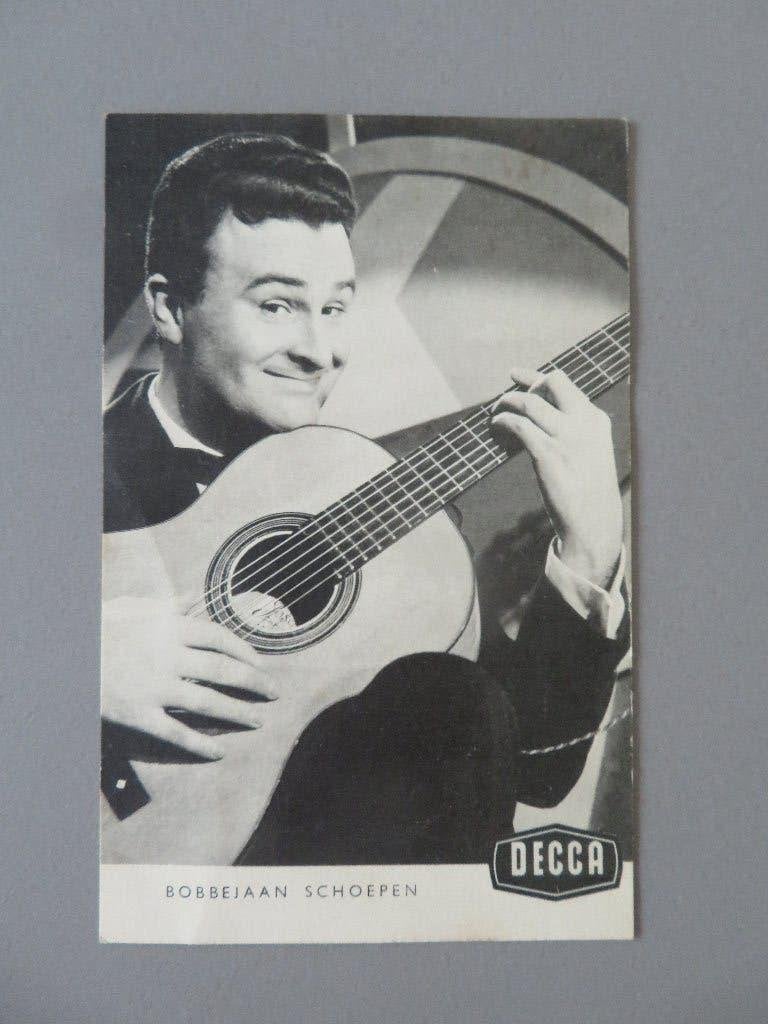 Decca Platen fankaart Bobbejaan Schoepen, Verzamelen, Ophalen of Verzenden, Zo goed als nieuw, Foto of Kaart
