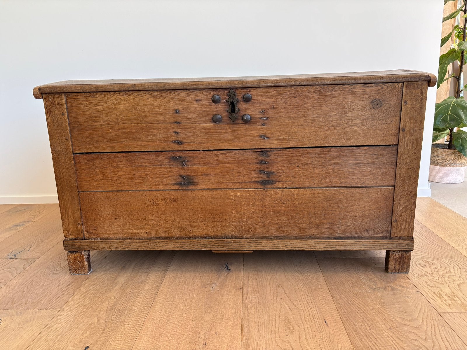 Antieke koffer, Maison & Meubles, Accessoires pour la Maison | Coffres, Enlèvement, Utilisé, Chêne