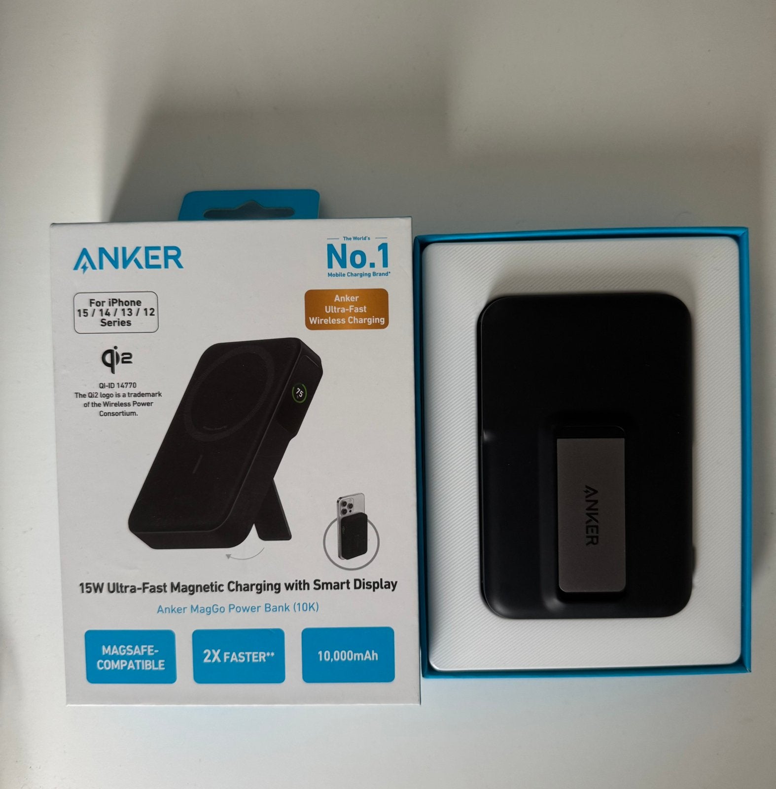 Banque d'alimentation Anker MagGo (10k) MagSafe et Qi2 Black, Enlèvement ou Envoi, Comme neuf