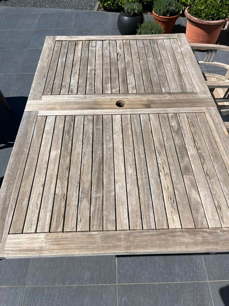 Teak tafel., Ophalen, Gebruikt, Rechthoekig, Teakhout