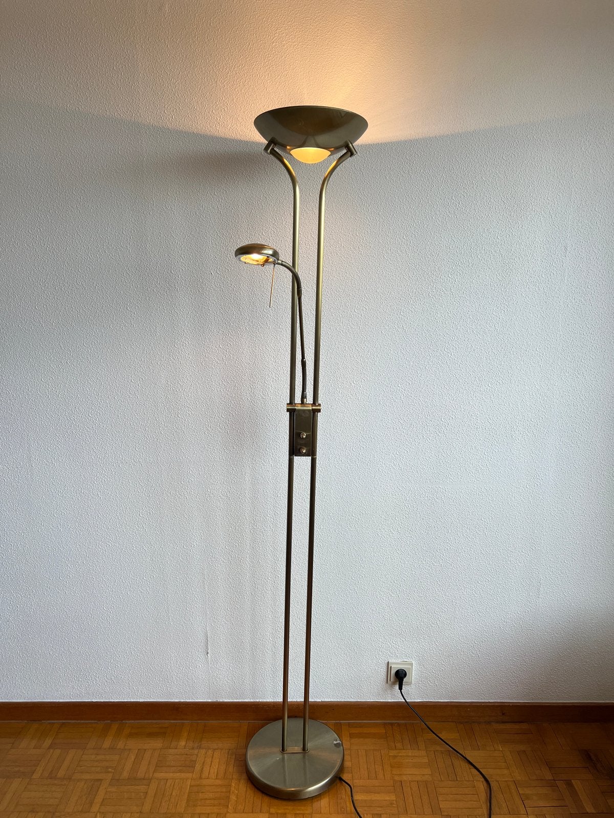 Lampadaire métal avec liseuse intégrée, Enlèvement, Comme neuf, Métal