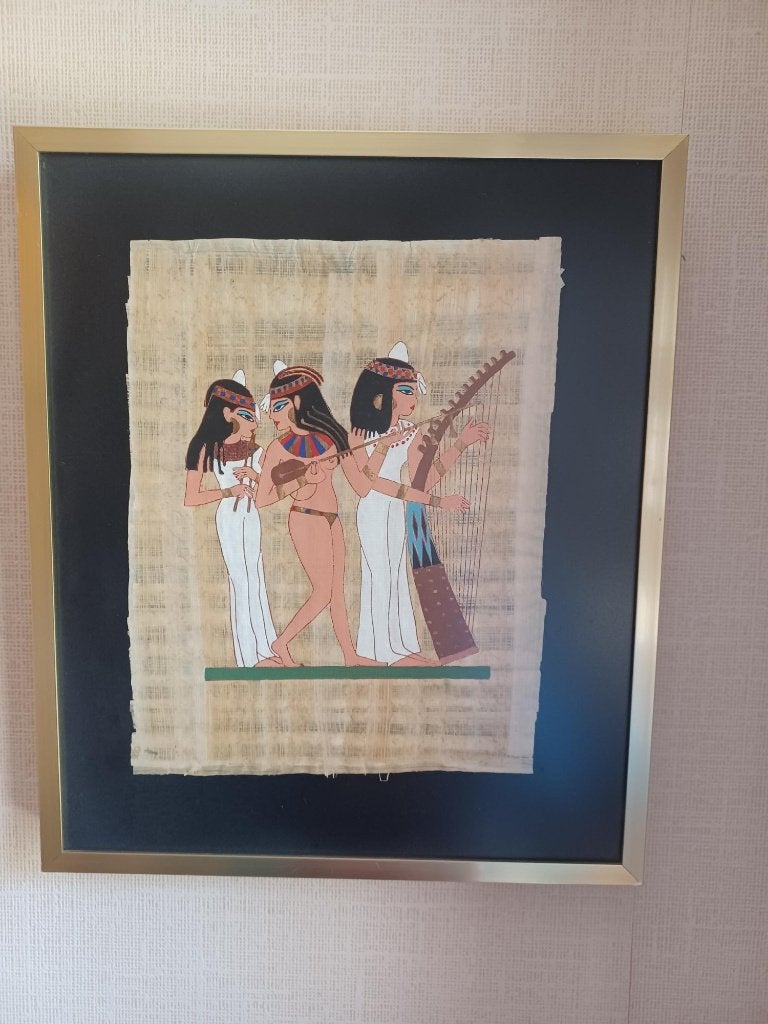 Papyrustekening met de hand ingekleurd en boeken over Egypte, Boeken, Ophalen, Zo goed als nieuw, Schilder- en Tekenkunst