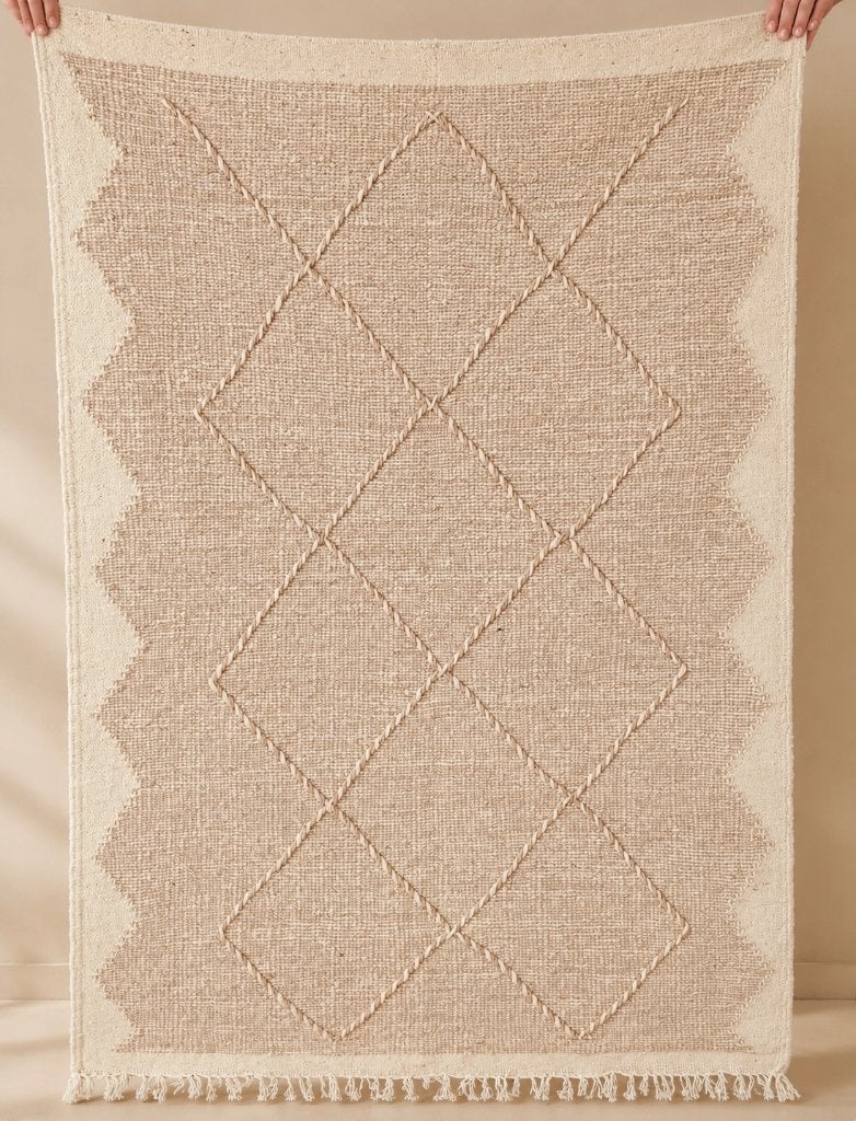 Tapis en kilim beige et blanc, Maison & Meubles, Ameublement | Tapis & Moquettes, Neuf, 100 à 150 cm, Blanc, Enlèvement ou Envoi
