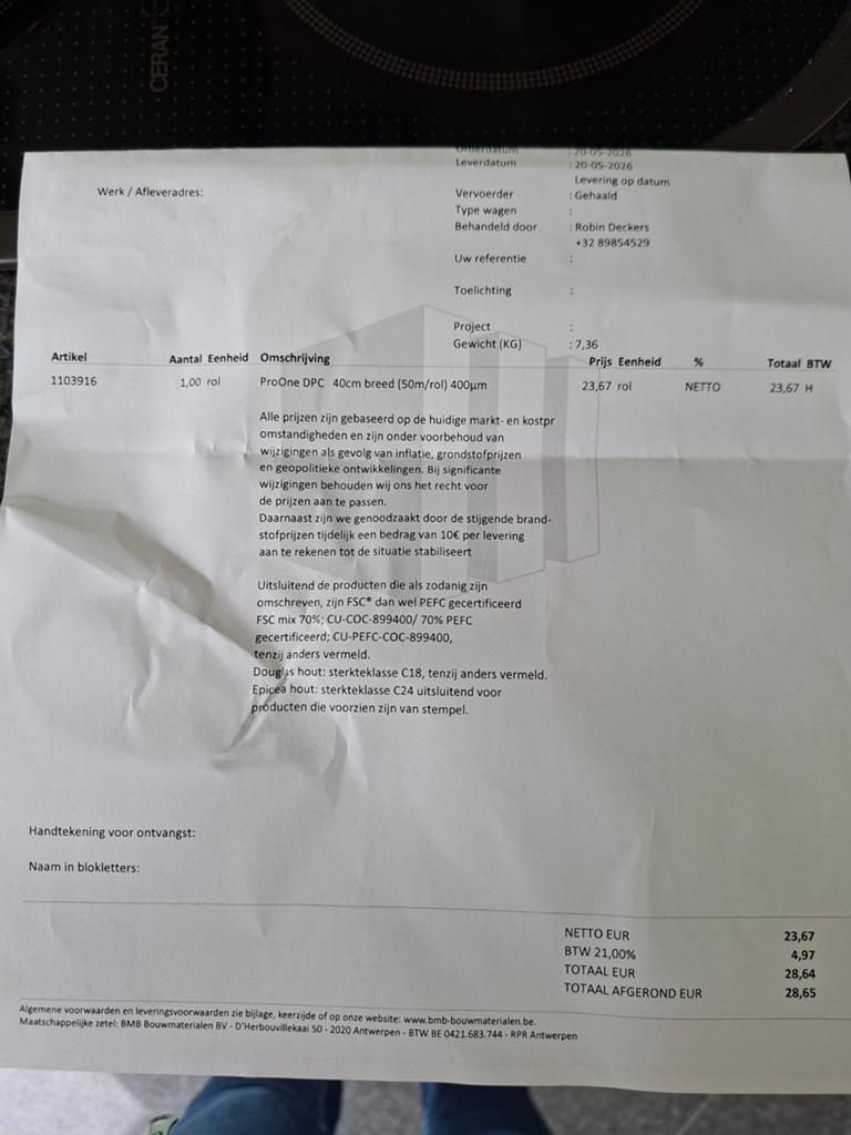 DIBA FOLIE cm 40 cm breed, 50 mtr  halve mtr gebruikt, Ophalen
