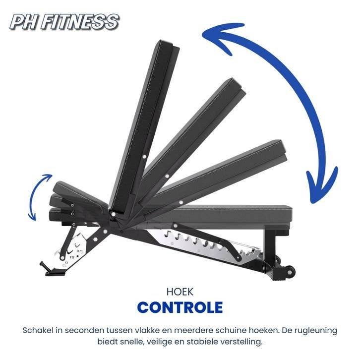 PH Fitness PRO380 Fitnessbank - Verstelbare Bench, Enlèvement ou Envoi, Neuf, Jambes, Autres types