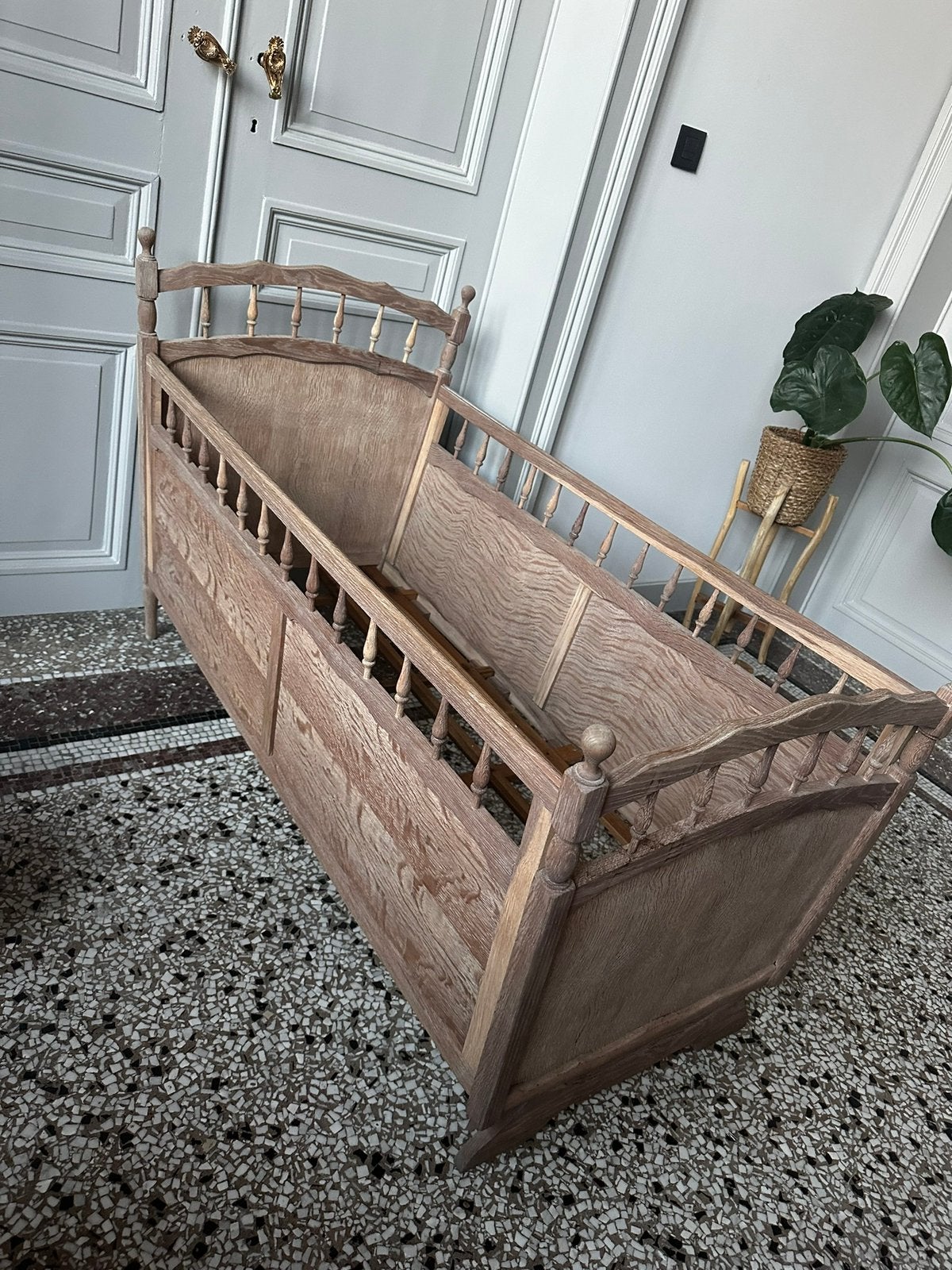 Vintage bed - gezandstraald, Ophalen, Zo goed als nieuw