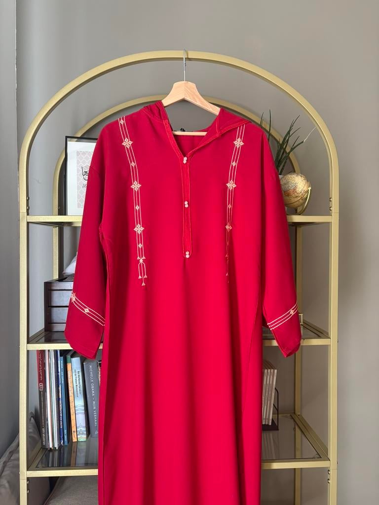Djellaba’s, Enlèvement, Porté, Taille 36 (S), Rouge