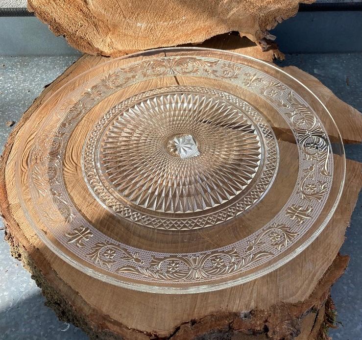 GLAZEN TAARTSCHAAL TAARTPLATEAU GROOT 33 CM NIEUW, Nieuw, Ophalen of Verzenden, Overige stijlen, Glas