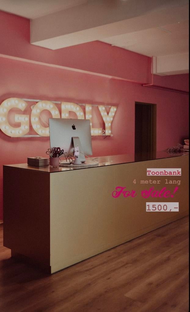 Exclusieve toonbank / balie  • 4 meter lang, Ophalen, Gebruikt, Inrichting