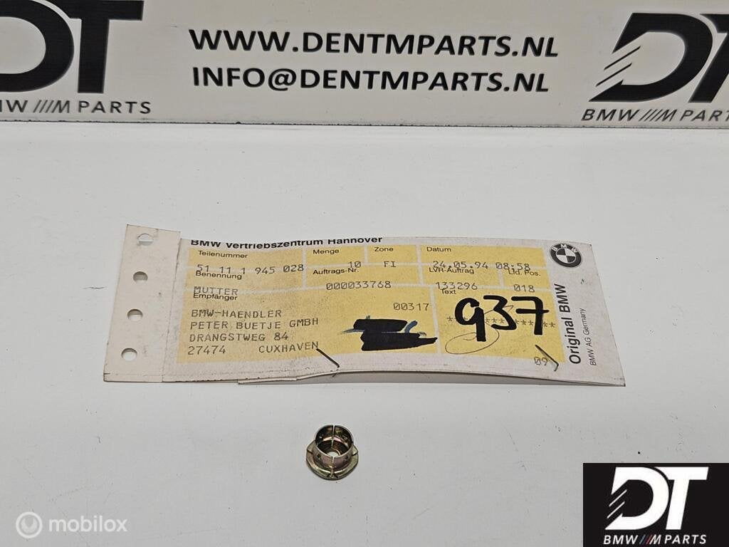 Body nut BMW 7-serie E32 51111945028, Auto-onderdelen, Nieuw, Ophalen of Verzenden, BMW, BMW