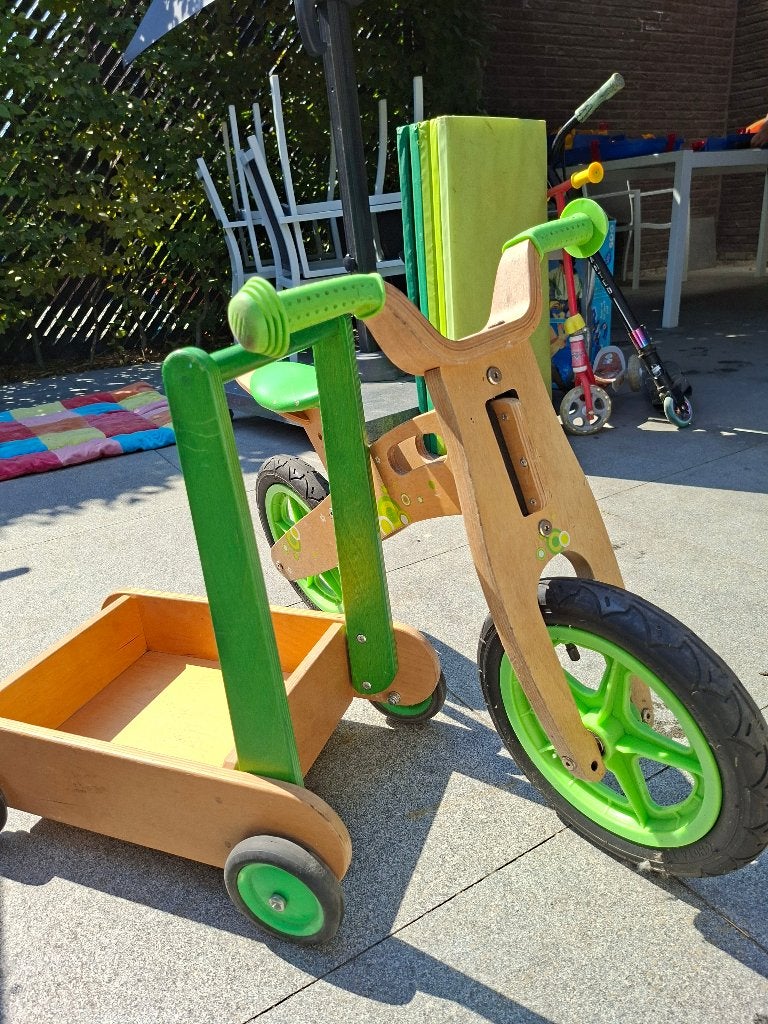 Loopfietsje en kar, Ophalen, Gebruikt