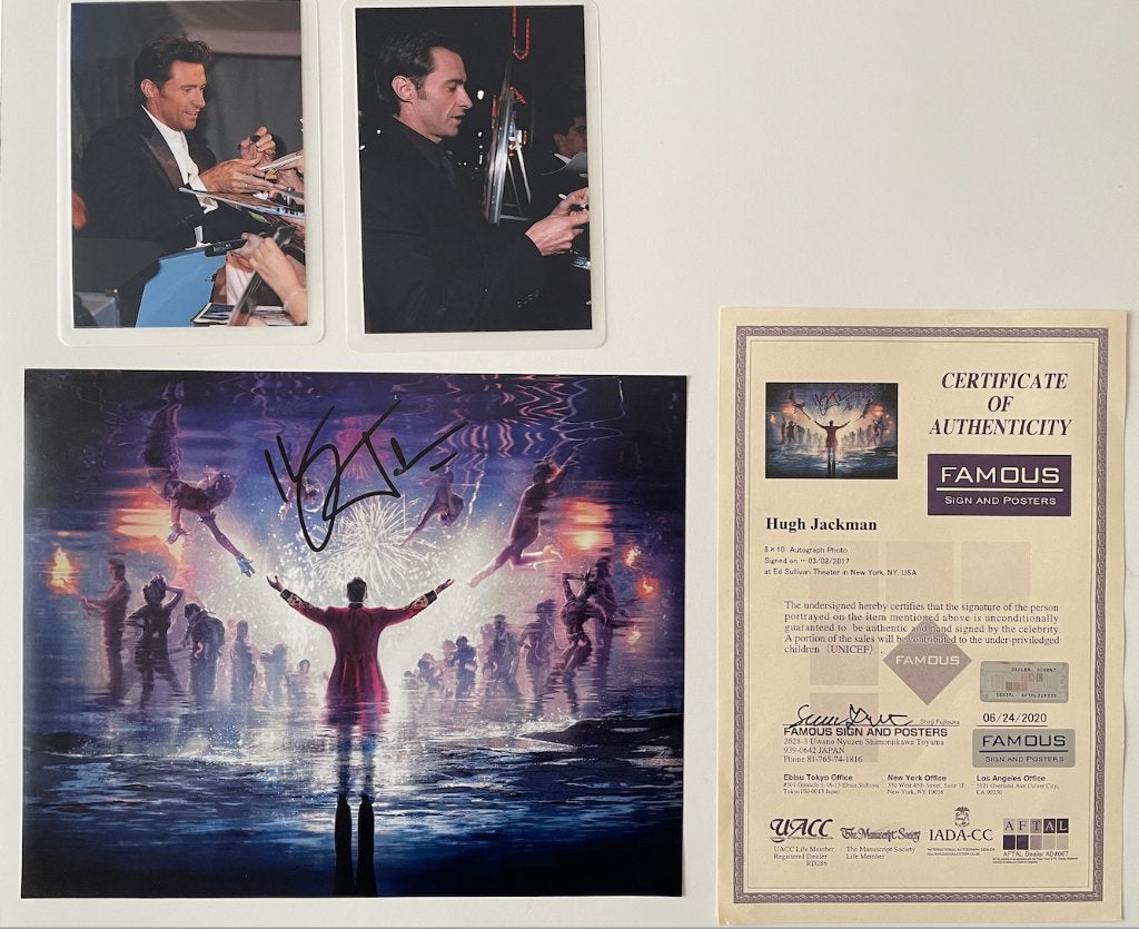 Hugh Jackman original autograph with COA, Verzamelen, Muziek, Artiesten en Beroemdheden, Verzenden, Nieuw, Foto of Kaart, Gesigneerd