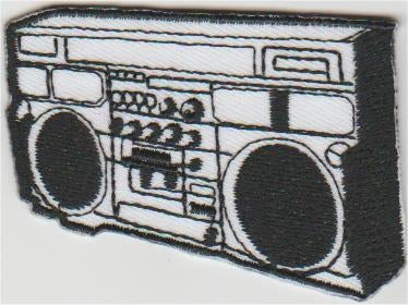 Ghettoblaster stoffen opstrijk patch embleem, Envoi, Neuf