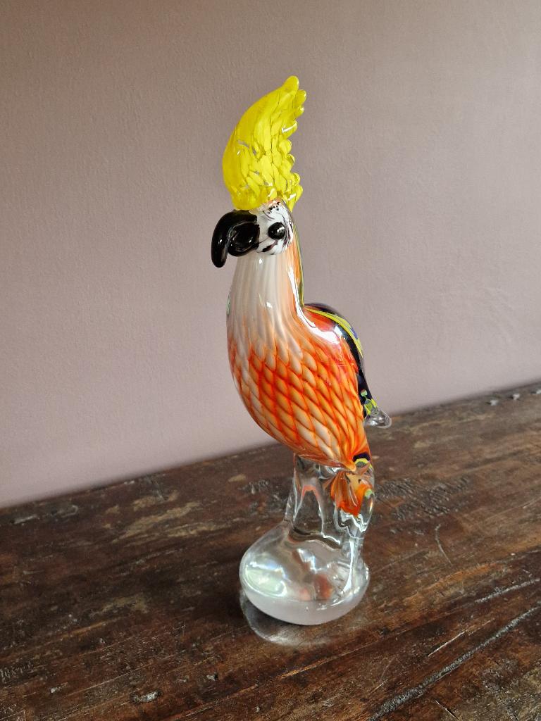 papegaai - glazen sculptuur - originele Murano glas, Ophalen of Verzenden