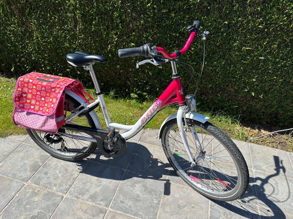BNB Flowerkid meisjesfiets 24 inch 7 versnellingen met tas, Vitesses, Enlèvement, Utilisé, Frein sur jante