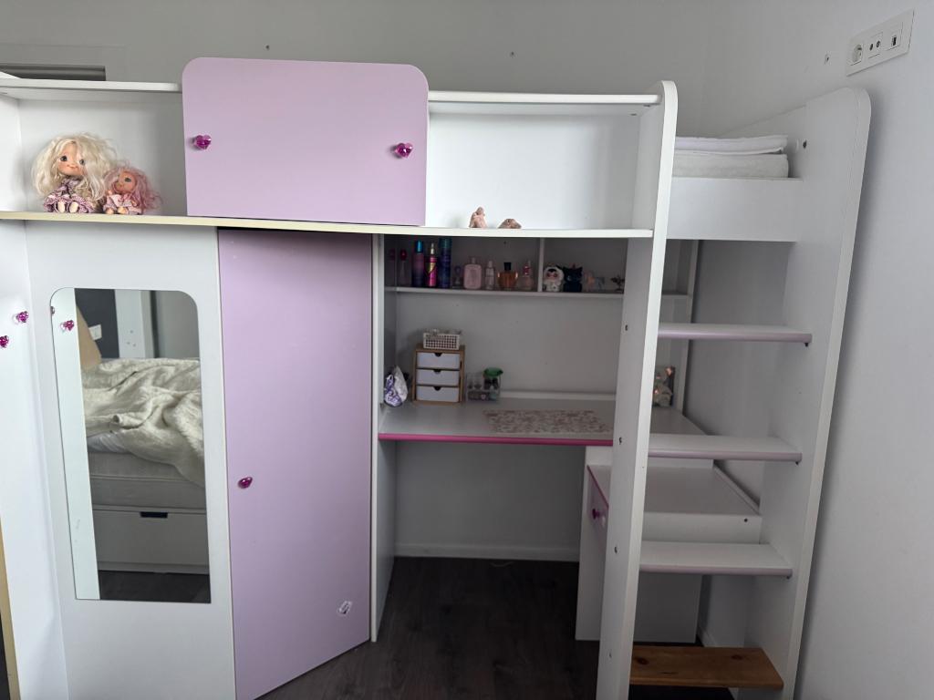 Hoogslaper voor meisje, Maison & Meubles, Chambre à coucher | Lits superposés & Lits mezzanines, 90 cm, Une personne, Enlèvement